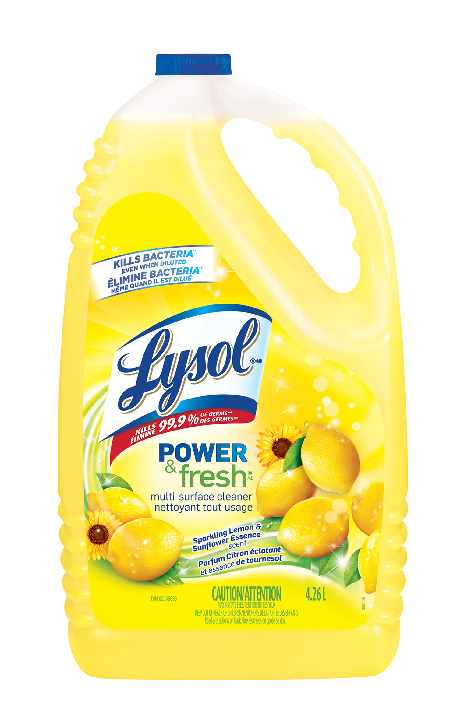 CB893527_Lysol_Multi_Surface_Disinfectant_&_Cleaner_Sparkling_Lemon_4x4.26L_Front_2000x2000